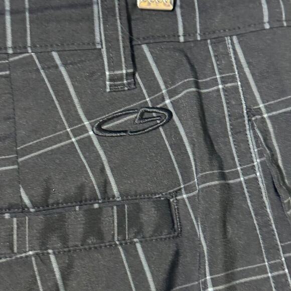 Champion Men’s Plaid Golf Shorts Black Gray Flat Front Chino Preppy Size 34 - Picture 7 of 8